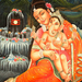 baby ganesha seated in the lap of mother parvati or79