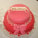 rózsaszín emeletes torta