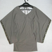 90715A-45 CHANEL DARK GREY COTTON JERSEY&NYLON TOP SIZE 2 4 6(BA