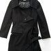 91006B-18A  MIUMIU BLACK COTTON OVERCOAT SIZE 2 4 6 PRICE USD52