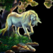 beautiful tubed unicorn in trees.png