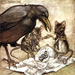 Crow and mice (Arthur Rackham)